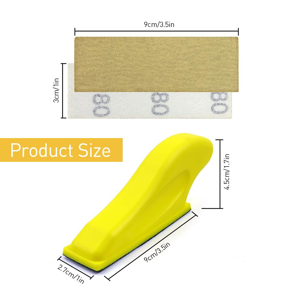 Serplex 50 Sheet Sandpaper Strips & Sandpaper Holder Hook and Loop Sandpaper Strips Mixed Grit Sandpaper Strips 80 to 400 Grit Sandpaper Strips for Wood Working, Polishing