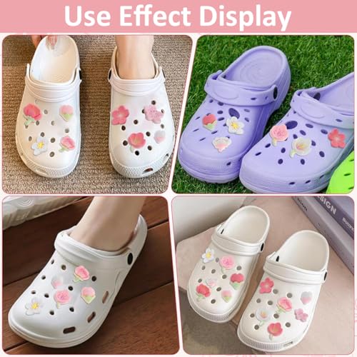 HASTHIP® 22PCS Kawaii Clog Charms Flower Shoe Assorted Girls Slipper Rubber for Clogs Casual Decoration Fashion