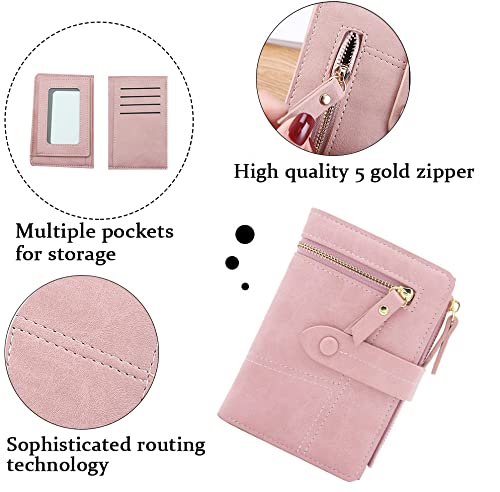 PALAY Small Purses for Women PU Leather Bifold Wallet Card Organizer Girl Wallet Solid Color Women Purse Viberant Blue Wallet for Girls