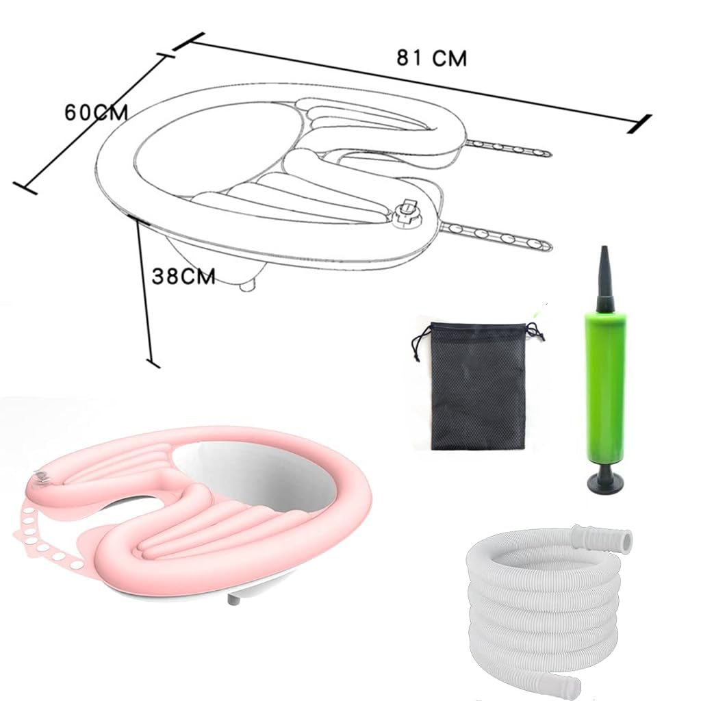 PALAY Inflatable Hair Washing Basin Rinse with Drain Pipe Hair Washing Basin for Adult, Bedridden Patients, Elderly, Pregnant Women, Adjustable Wearable Lightweight Inflatable Hair Washing Basin