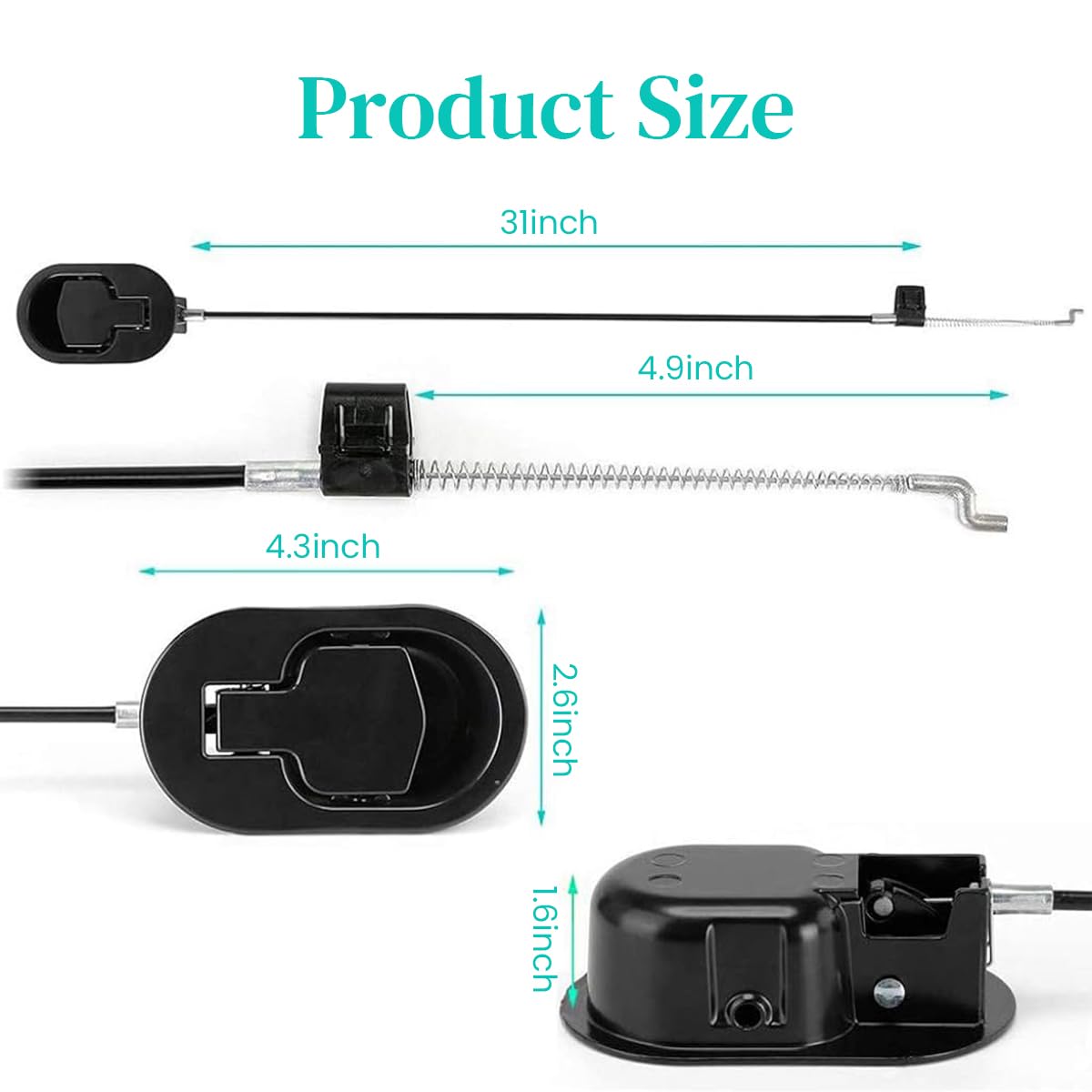 Serplex Metal Recliner Sofa Handle Replacement Parts with Cable, Couch Release Lever Pull Handle, Fits for Ashley and Most Recliner Sofa Brand, Exposed Cable Length 4.9inch