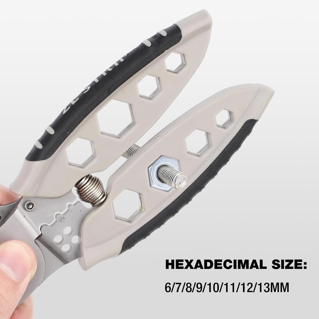 Serplex Wire Stripper 7-inches Wire Stripping Tool 4 in 1 Multipurpose Wire Stripping Tool with Hex Screwdriver Rubberized Handle Labor Saving Wire Cutter Stripping Tool