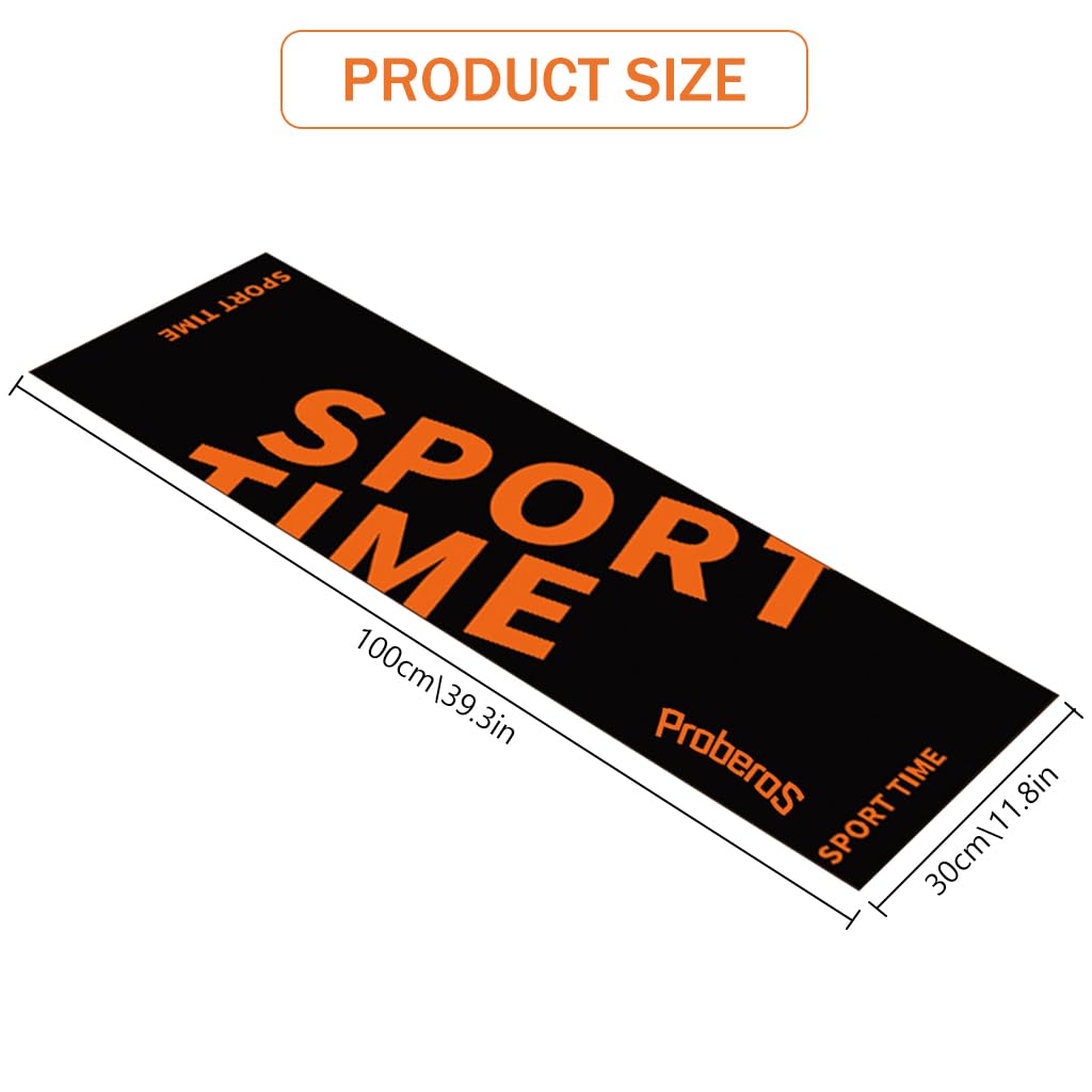 Proberos Ice Towel, Soft Breathable Chilly Towel, Microfiber Towel for Yoga, Sport, Running, Gym, Workout,Camping, Fitness, Workout & More Activities Black+ Orange