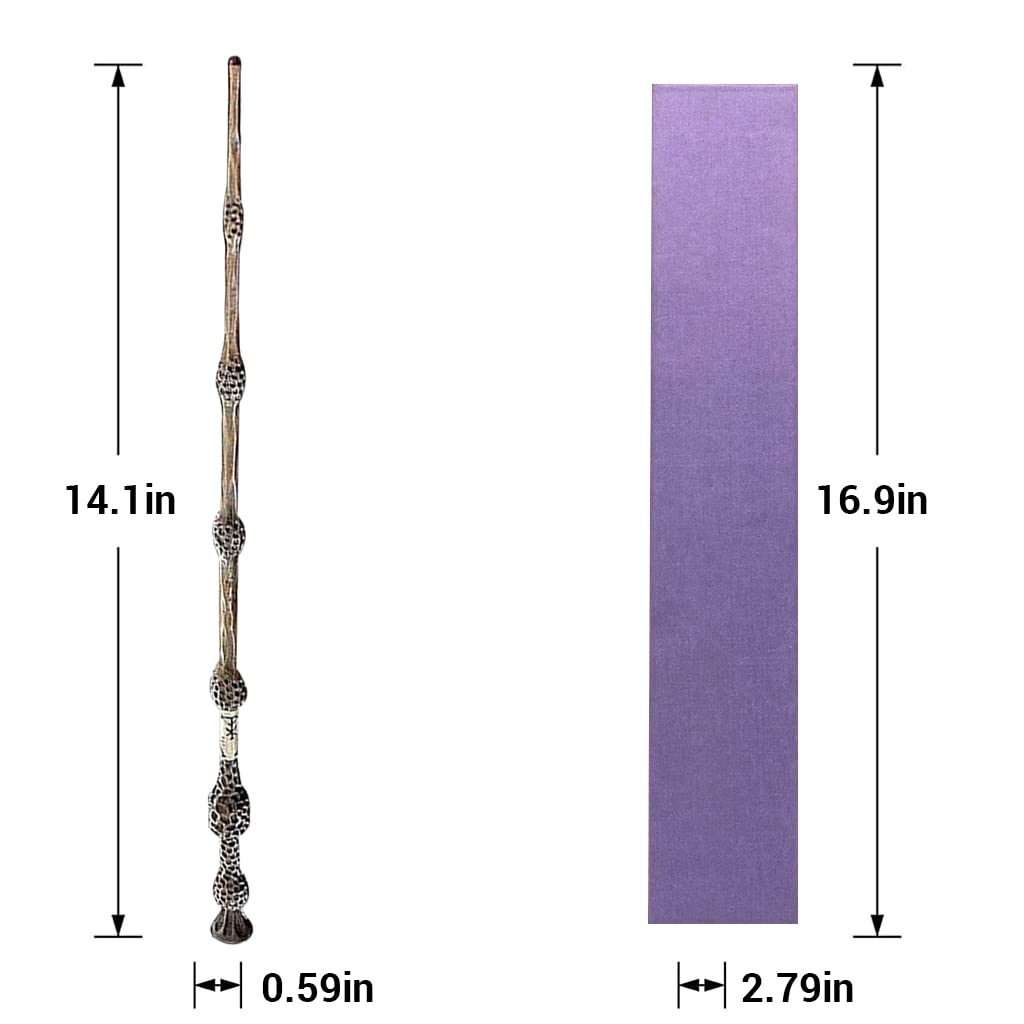 PATPAT Harry Potter Wands with Ollivanders Wand Box,Premium Polyresin & Metal,Party Costume Accessory for Halloween Cosplay Masquerade Christmas Gifts - Dumbledore (Multicolor)