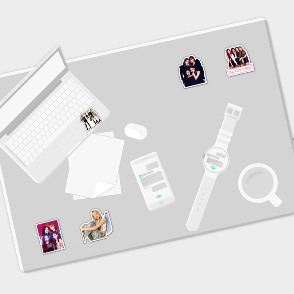 HASTHIP 100Pcs Blackpink Sticker Figures Set - Cool Fashionable Decorative Stickers for Sketchbook, Music Album, Laptop, and More! Perfect Gift for Blackpink Fans