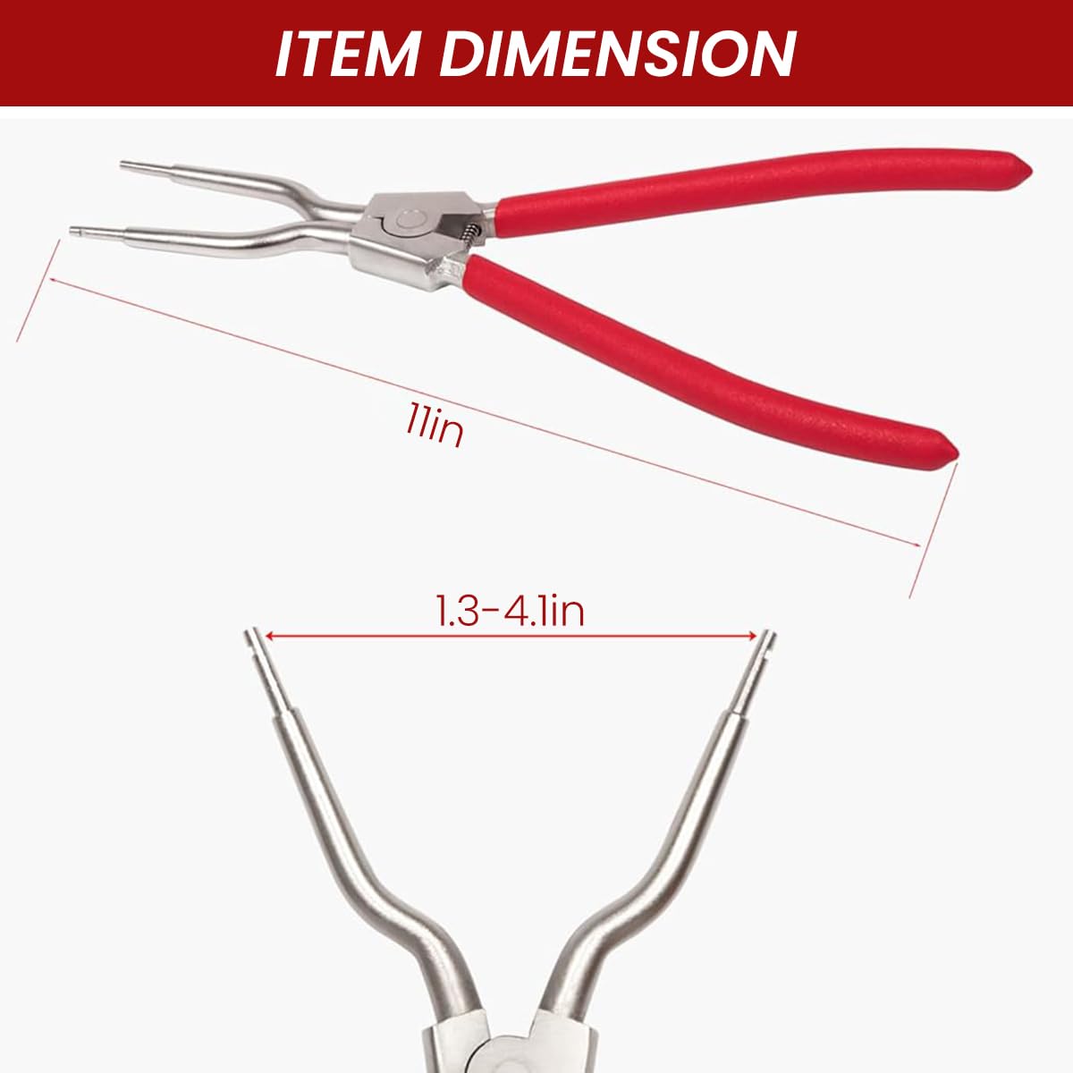 HASTHIP 11 inches Snap Ring Plier Carbon Steel Straight Tip Circlip Plier for Install and Remove Circlips Anti-Slip Rubberized Handle Retaining Ring Removal Plier Tool