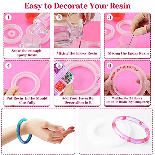 HASTHIP 30x16cm Resin Mold Kit, Rectangle Tray Mould with Gold Handles, Epoxy Resin Mold Easy Demold Silicon Coaster molds for Making Faux Agate Tray, Serving Board, Fruit Tray etc