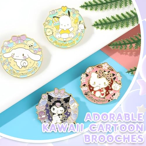 SANNIDHI® Kawaii Brooches Badges DIY Bag Charms Cartoon Kuromi Cinnamoroll Kitty Pochacco Sanrio Cartoon Badges Backpack Pin Brooch Charms Birthday Gift for Girls