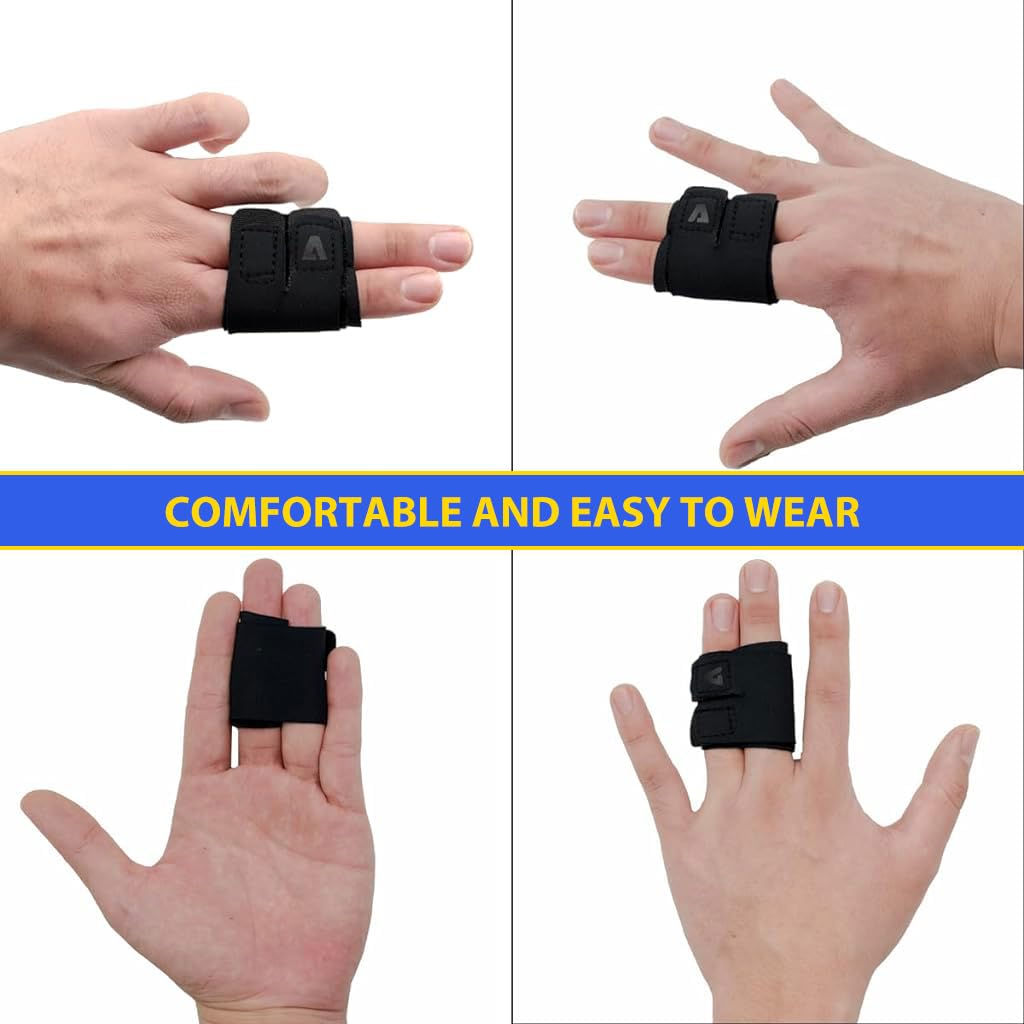 Proberos Compression Band for Finger Dual Finger Finger Compression Sleeve Support Band Finger Guards Compression Band Brace Wraps for Basketball Player Volleyball Player, Athletes, Size L