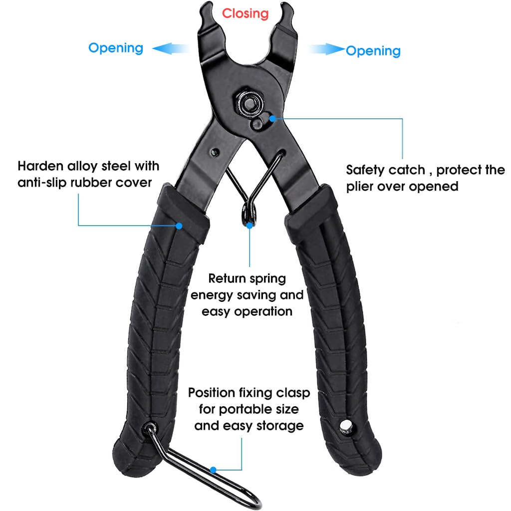 Serplex® Bike Link Plier 2 In 1 Bike Link Plier for Bike Link Opener Closer Plier Bike Chain Installation Tool Bike Link Remover Tool Universal Bike Link Plier Compatible with all Speed Chains