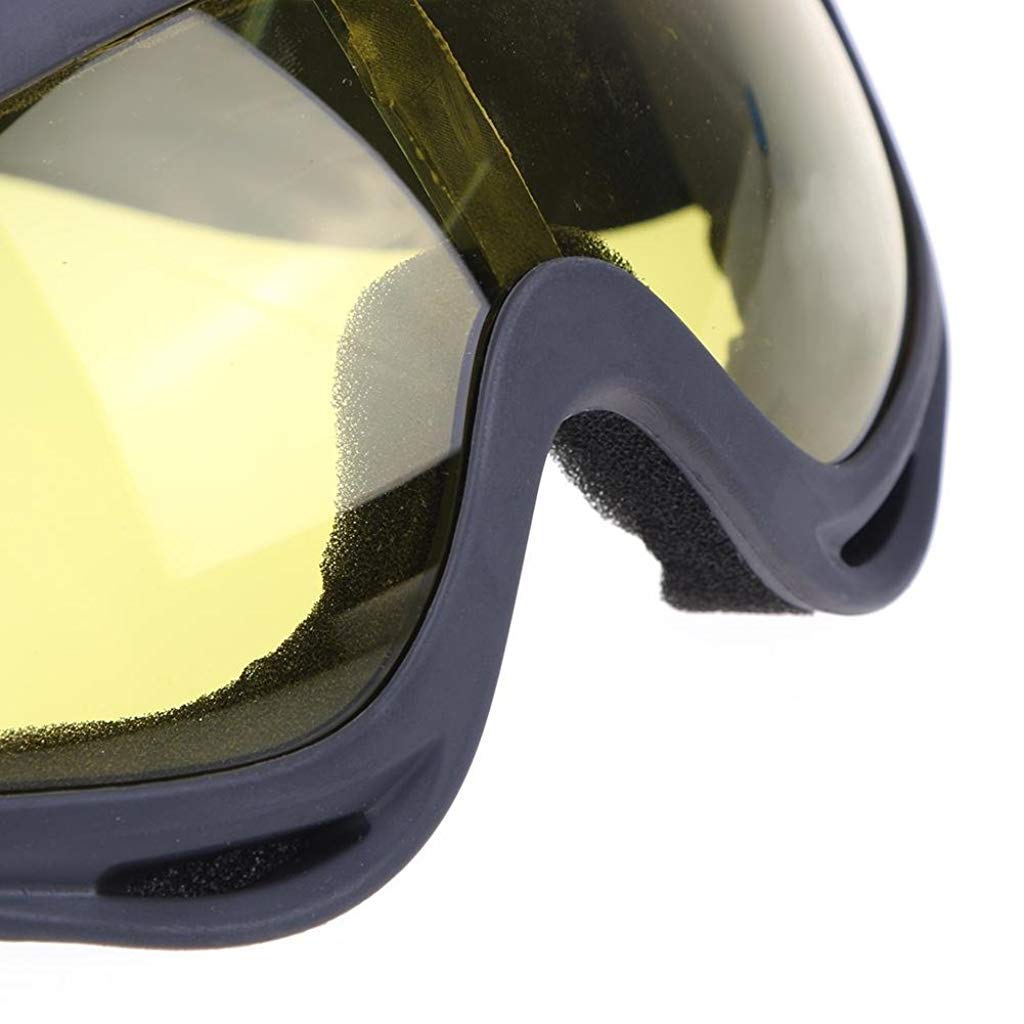 PROBEROS® Uv400 Windproof X400 Goggles Motorcycle Glasses Helmet for Outdoor Riding Cycling Accessories Frame Length 18cm Gifts Men Yellow 2 PCS