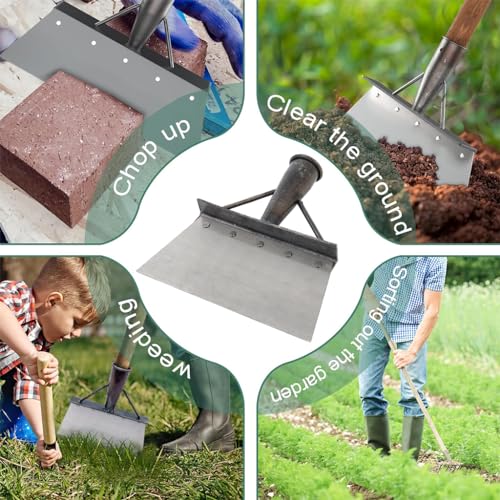 HASTHIP® Heavy Duty Hand Weeder for Weed Removal Clean Up Animal Waste Large Metal Shovel Scraper Mud Remove Tool with Antisplash Panel Gardening Tools for Home Garden Without Handle 2PCS