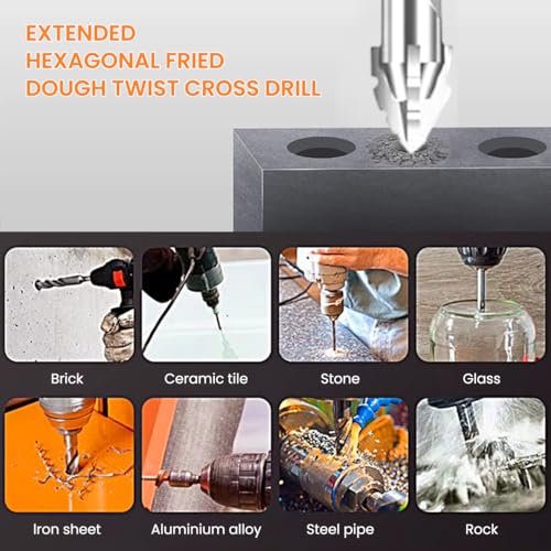 Serplex® Masonry Drill Bit Set 7-Piece Set (3/4/5/6/8/10/12mm) Concrete Drill Bit Set for Glass/Brick/Plastic/Wood/Tile/Etc, Industrial Strength Carbide Drill Bits Tip High-Strength Twist Drill Bit 2 PCS