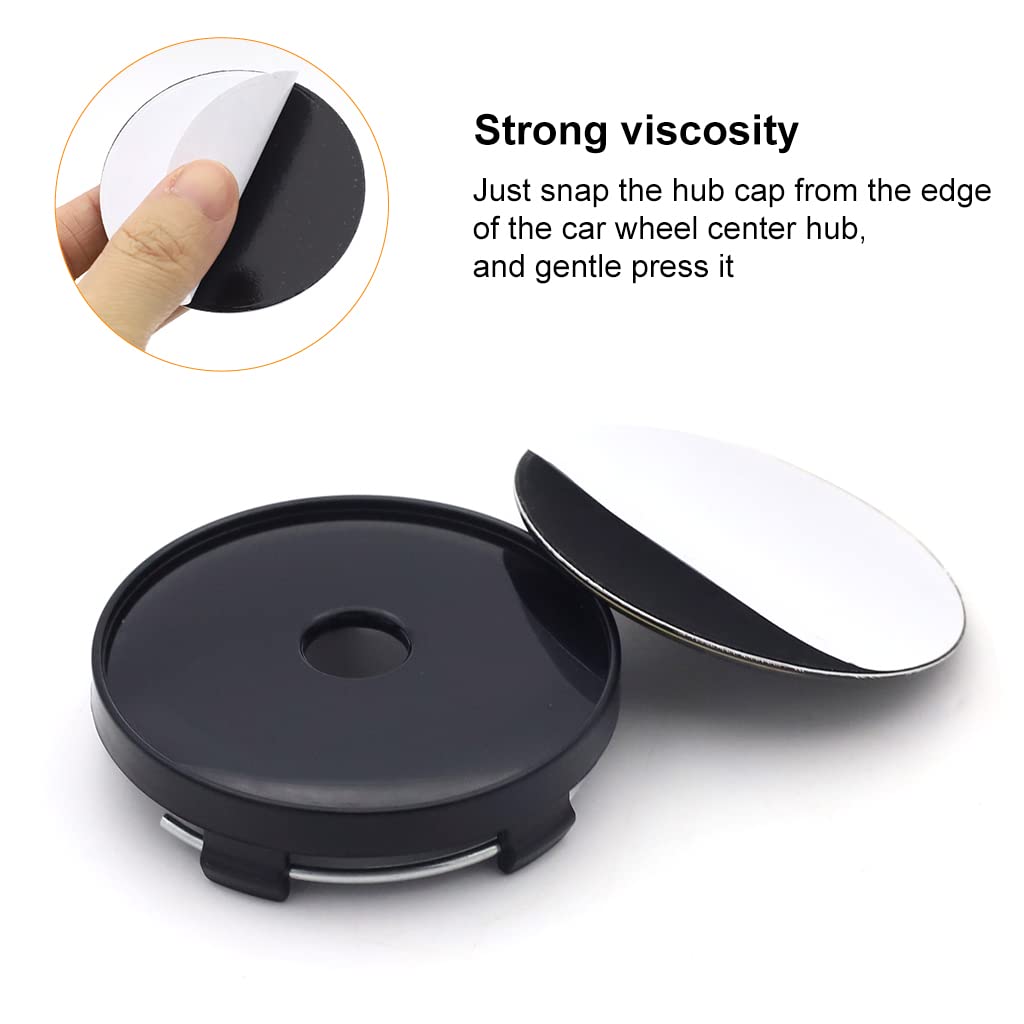 ZIBUYU 4Pcs Car Wheel Center Hub Caps, Mirror Carbon Fiber Wheel Hub Cap Stripy Car Wheel Center Caps DIY Car Modification Accessories for BMW Audi Kia Ford Toyota Honda Suzuki (56mm)