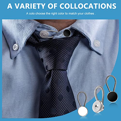 SANNIDHI 12 Pcs Shirt Collar Extender Stretch Metal Neck Button Extender for Mens Dress Shirt, Cuff, Pants, Collar Extension Button Expander Set