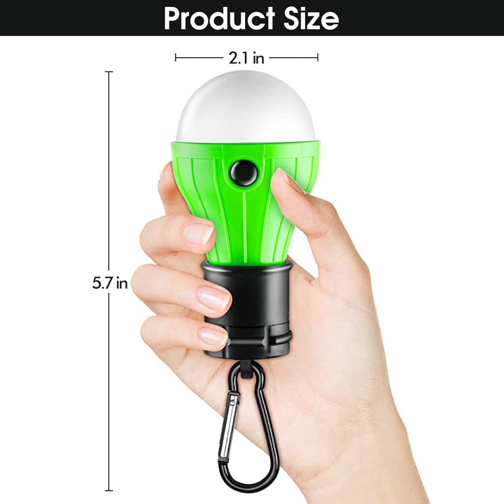 Proberos 2pack Camp Light with Carabiner, Battery LED Light Portable Lamp Emergency Lights for Camping Hiking Outdoor Home, Battery Powered(Battery Not Included)