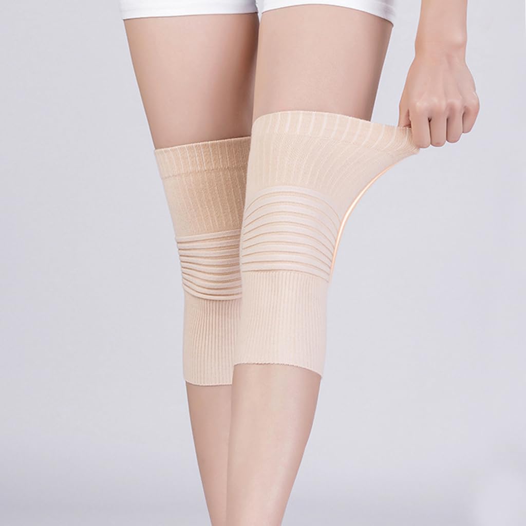 HANNEA Bamboo Fabric Knee Compression Sleeves for Men Women, Cotton Knee Brace Leg Support for Running, Pain Management, Arthritis Pain, Relief Rheumatism