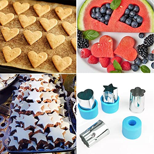 ELEPHANTBOAT® 30PCS Blue Stainless Steel Embossing Baking Mold Shapes Cutter Set for Kitchen Cookie Fruit Bread Sandwich Pastry