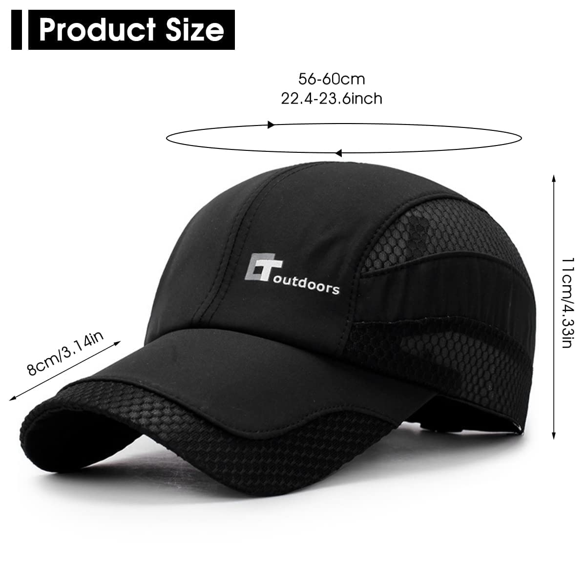 GUSTAVE Baseball Caps for Men Women Quick Dry Fabrics Sports Summer Caps for Men Women Stylish Hat for Fishing Outside Hiking Adjustable Buckle Closure (Color 2)