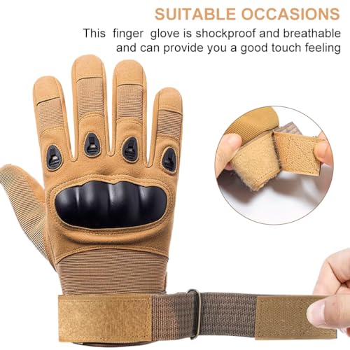 Proberos Riding Gloves for Men, Touchscreen Motorcycle Gloves with Hard Knuckle for Outdoor Sports and Work Tactical Gloves Suitable for Cycling Motorcycle Hiking Climbing Lumbering (L)