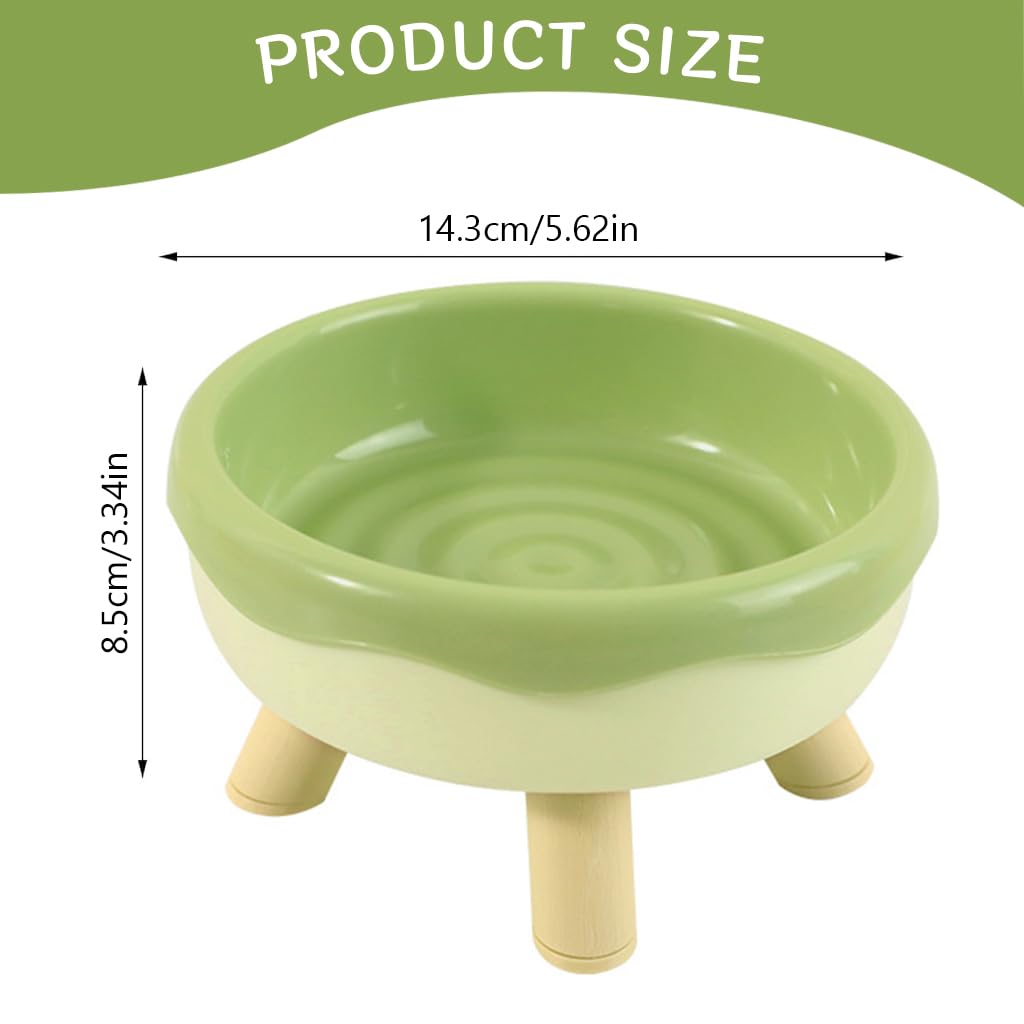Qpets Cat Feeding Bowl, Elevated Pet Feeding Bowl with Feet, Cat Bowl for Dry & Wet Food Feeding Bowl for Cat Dog Food Grade PP Material (14CM Diameter)
