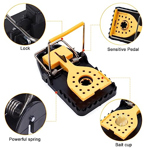 Optifit® 4PCS Rat Traps for House Garden Patio Reusable Mouse Traps for Mice Rats Chipmunks Squirrels Hamsters and Other Rodents Quickly Slam Killer Indoor Outdoor