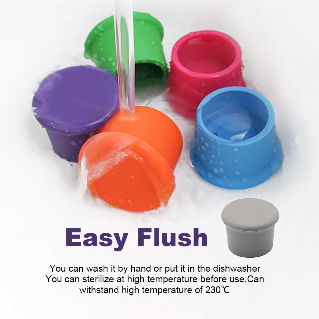 HASTHIP 6Pcs Silicone Wine Stoppers Reusable Beer Bottle Cover Wine Bottle Stopper Wine Saver Reusable Silicone Wine Bottle Soft Drink Bottle Cap Food-Grade Silicone Cap to Keep Wine Fresh