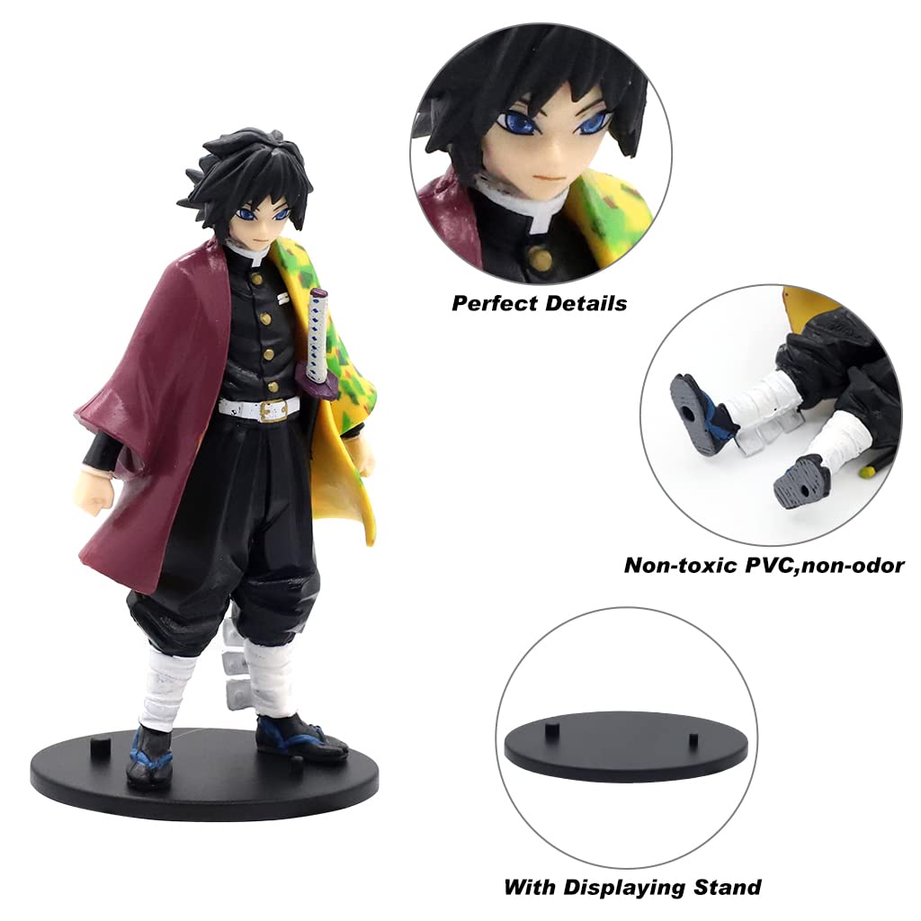 PATPAT Demon Slayer Action Figures Tomioka Giyuu Anime Figure Anime Action Figures for Kids Collectible Showpiece Perfect for Gifting,Showpiece, Home Decor (14 cm)