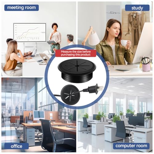 Serplex® 18PCS 2 Inch Desk Grommet Wire Cord Cable Hole Cover Flexible for Managing and Hiding Office PC