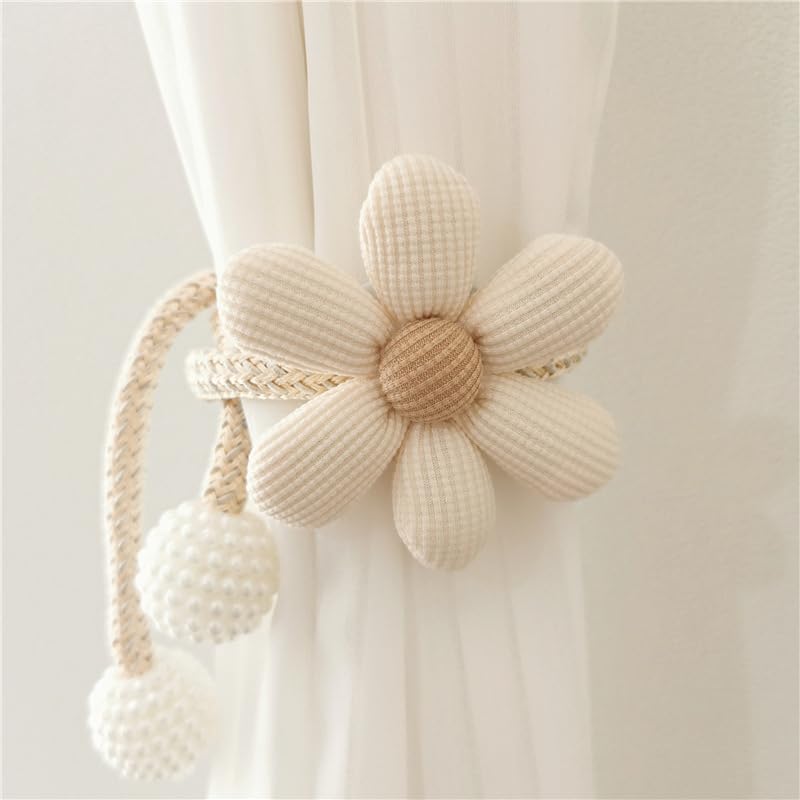 HASTHIP® 4PCS Curtain Ties Flower Buckles Clips Cute Decorative Rope for Bedroom Window Treatment