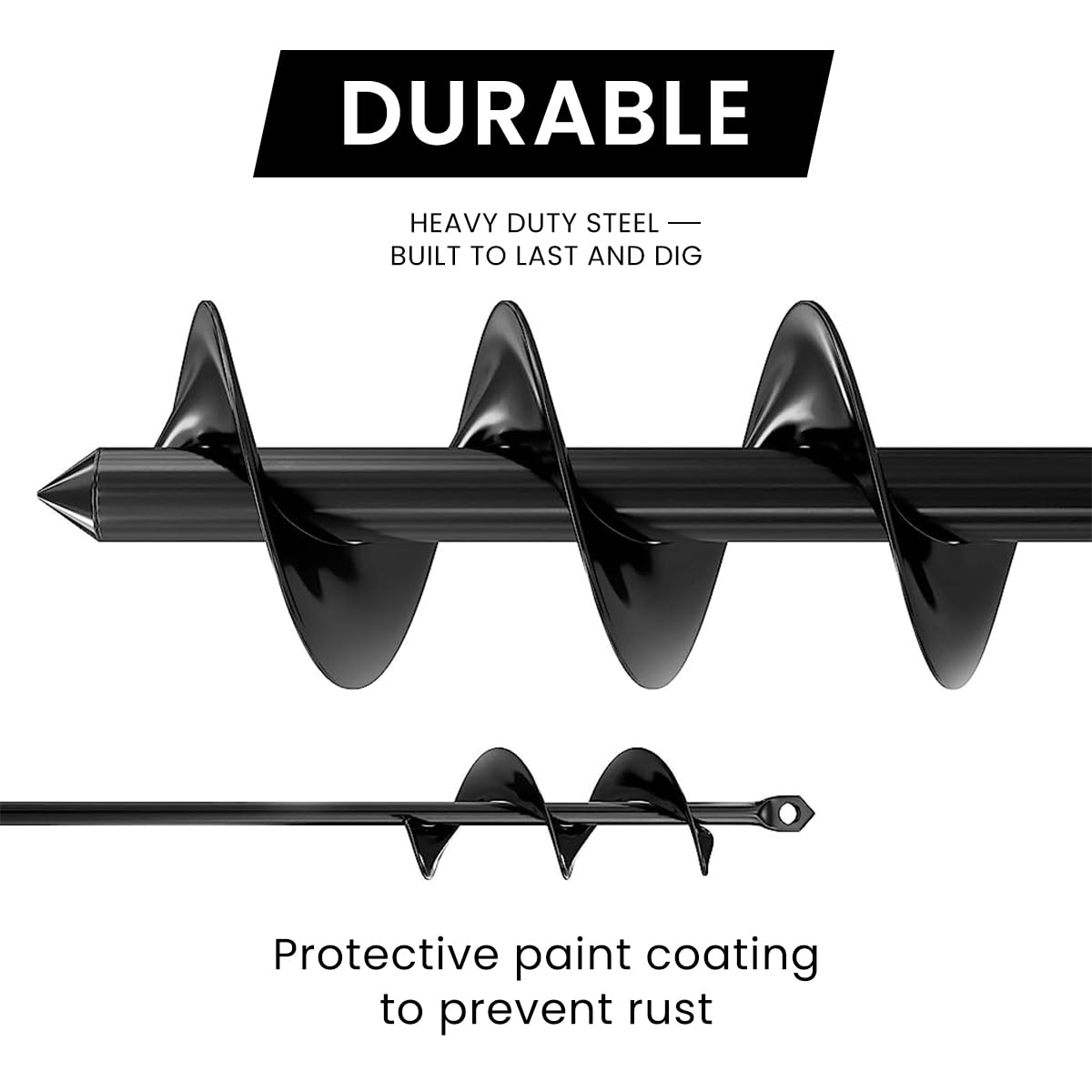 Optifit 2pcs Auger Drill Bit for Planting Gardening, 1.6 x 16In & 3.5 x 16In Twist Drill Bit, Carbon Steel Twist Drill Bit, Suit for 3/8