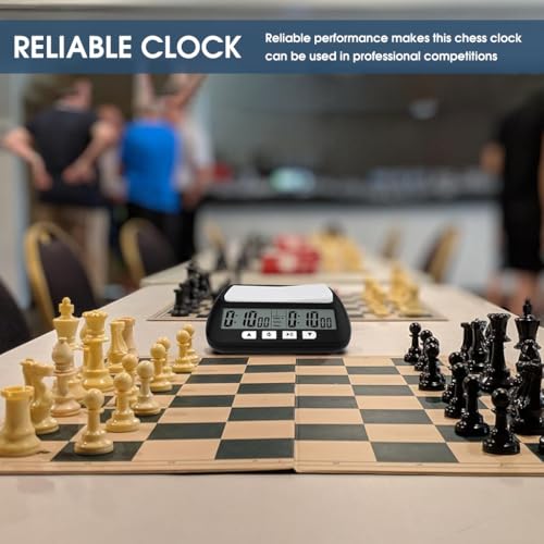 ZIBUYU® Digital Chess Clock Timer for Board Games Professional with Bonus Delay Count Down Up Function Batteries Not Included 2 PCS
