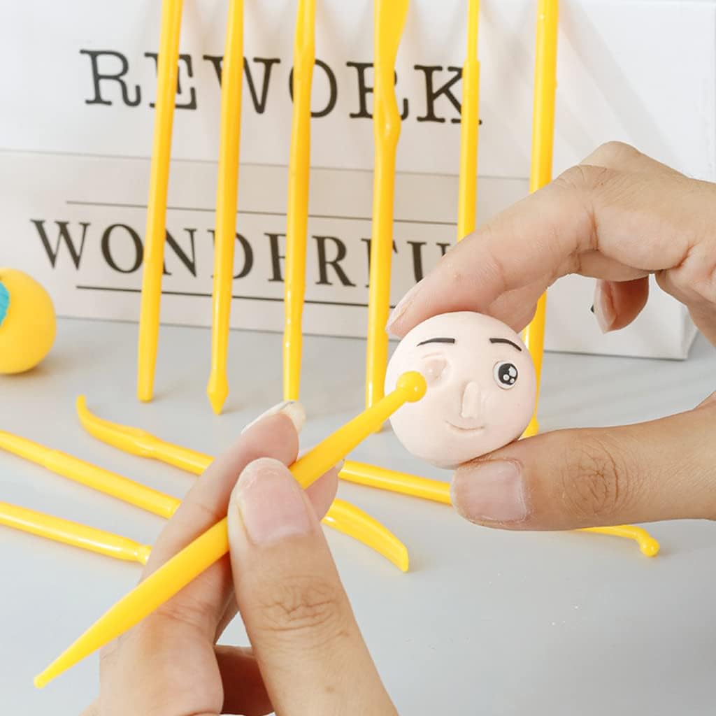 Supvox 14 Pcs Plastic Ceramic Pottery Tools Set Clay Tools DIY Clay Tools Set Clay Kit Pottery Modeling for Carving Styling Suitable Beginner for Children Adults Artist