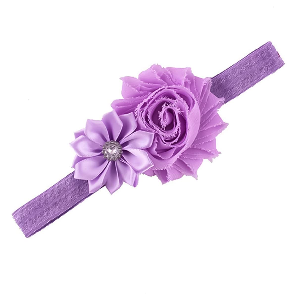PALAY Baby Girls Hairband Pearl Crystal Rhinestone Flower Bow Lace Band Elastic Baby Headbands for Baby Girl, Pack of 10 - Multicolor
