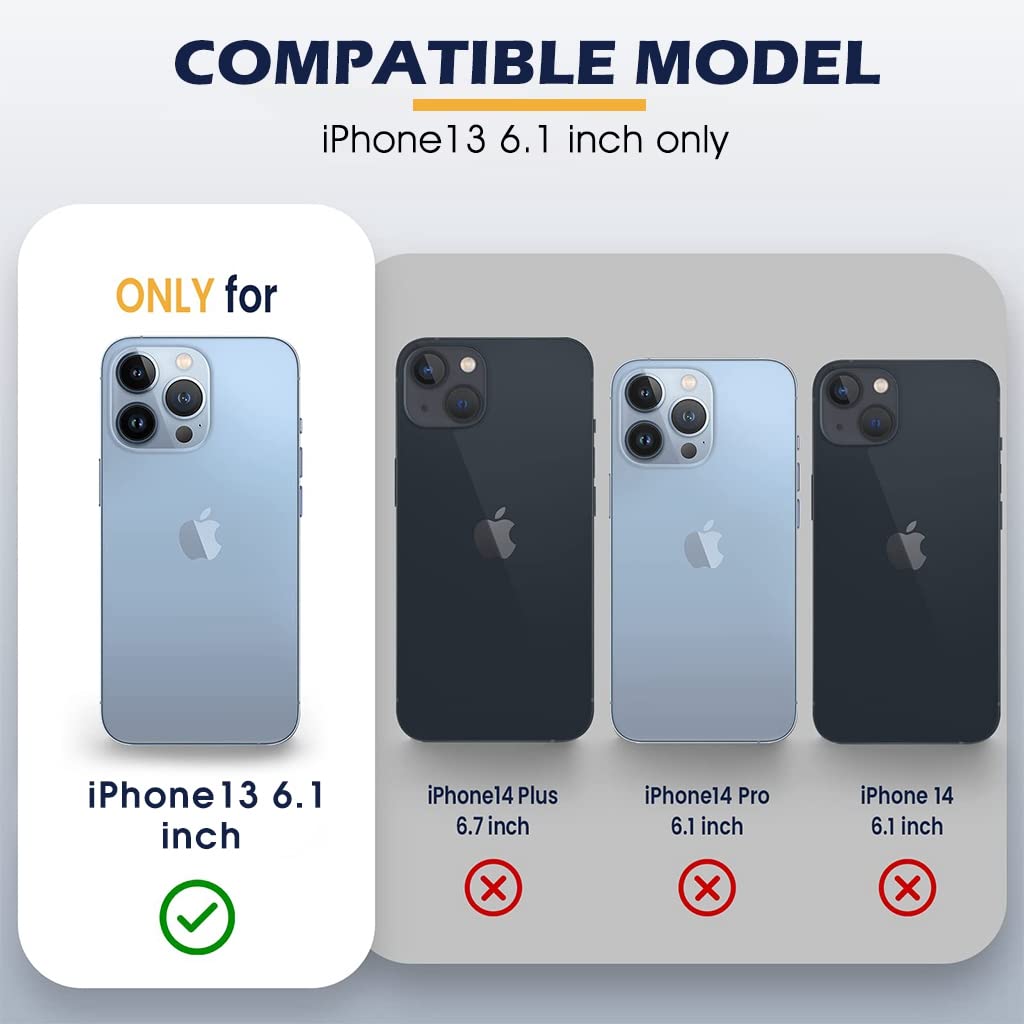 ZORBES for iPhone 13 Case with Stand, iPhone 13 Cover with Camera Protection, Shockproof Heavy Duty Protective iPhone 13 Case, TPU iPhone 13 Back Cover with Slide Camera Cover(1pcs)