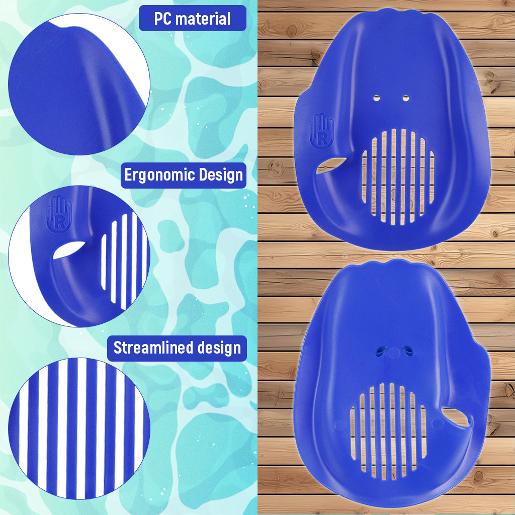 Proberos Beginners Hand Paddles for Teens & Adults Anti-slip Swim Paddles with Detachable Middle Finger Fastening Straps PC Swim Paddles for Strength and Endurance Building, 14.8x18.9cm