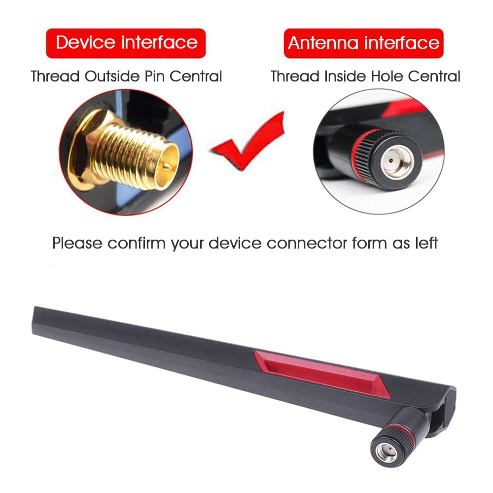 ZORBES 2PCS 2.4GHz 5GHz 5.8GHz Wireless Dual Band WiFi Antenna with RP-SMA Male Connector for PCI-E, WiFi Network, USB Card, Camera, Router, Hotspot