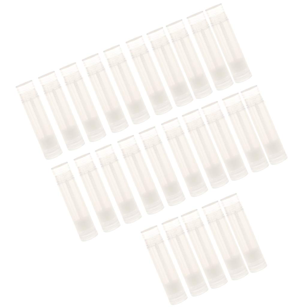 MAYCREATE Phenovo 25 Pieces 5g Clear Empty Plastic Lip Gloss Lip Balm Cream Tubes Lipstick Refillable Bottles Cosmetic Containers Set