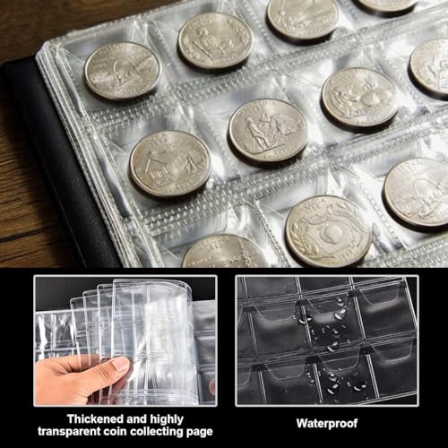 Climberty Coin Collection Album - 300 Pockets Coins Display Storage Case, Collecting Sleeves Organizer Box for Coin Collections Supplies, Money Currency, Medal, Emblem, Badges, Stamp