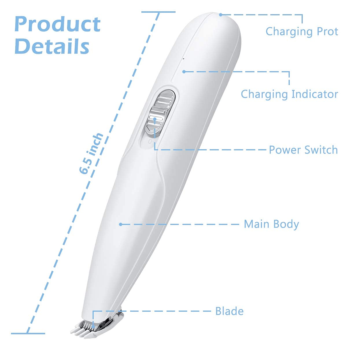 HASTHIP Professional Cat Dog Trimmer for Paw, Dog Hair Trimmers 2-Speed Dog Grooming Kit, Trimmer for Dogs Low Noise and Rechargeable Electric Hair Trimming