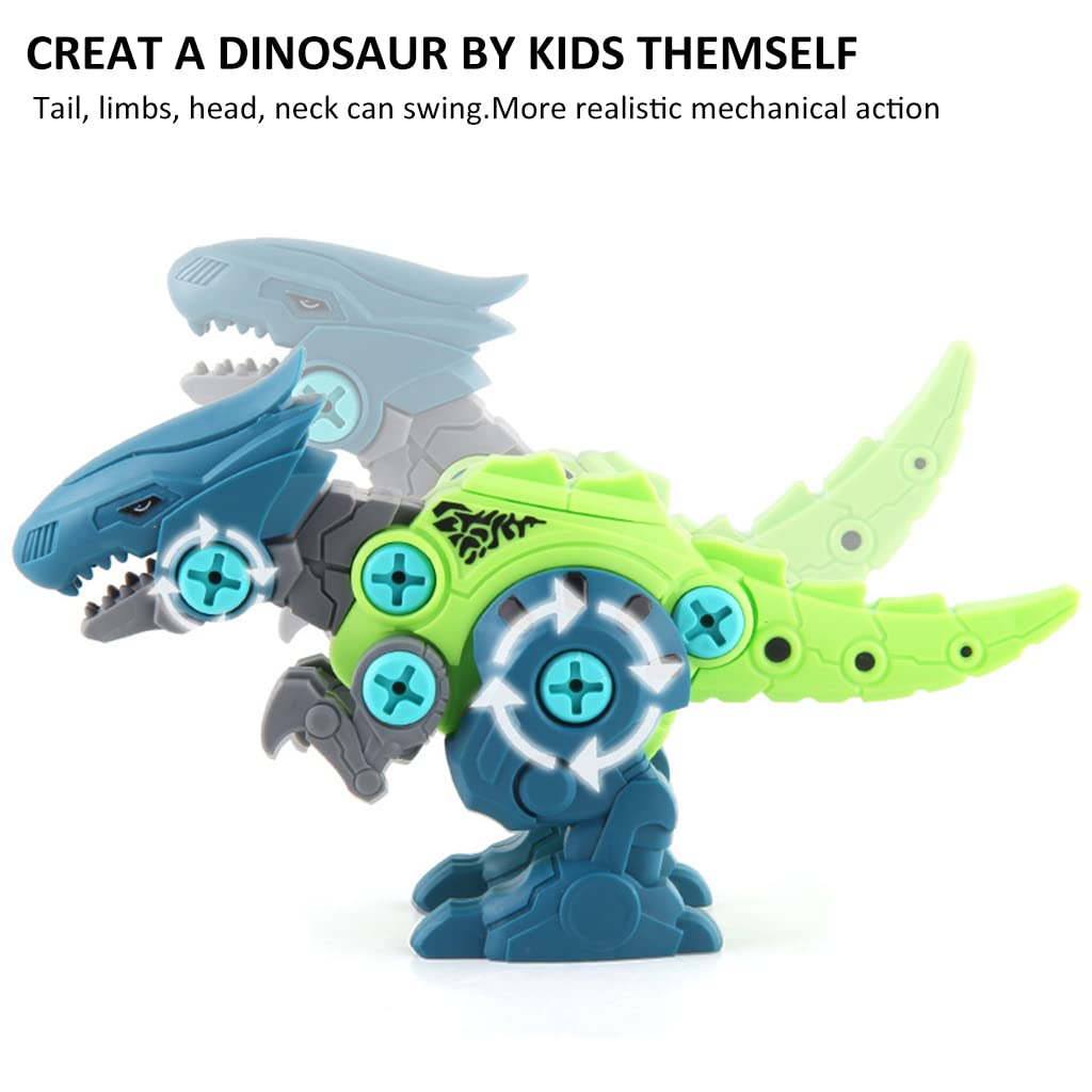 PATPAT Dinosaur Toys for Kids STEM Construction Building Toys for Kids,Dinosaur Toy with Toy Screwdriver Dinosaur Egg Assembling Building Block Toy Birthday Gifts for 4-8 Year Old Boys Girls (Blue)