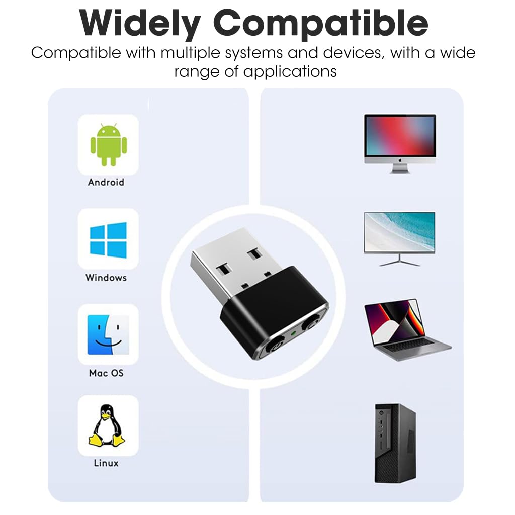 Verilux Mouse Jiggler Tiny Undetectable Mouse Mover with Separate Mode and ON/Off Buttons, 3 Jiggle Modes Automatically Simulates Mouse Movement to Keep Screen Active, Driver-Free, Plug-and-Play