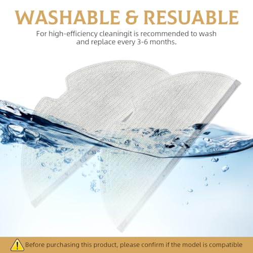 HASTHIP® 8PCS Replenishment Kit Mop Cloth for Dreame D9 Pro Max F9 L10 Robot Vacuum Cleaner Replacement Accessories Cleaning Tools Washable Reusable Absorbent Mop Pad