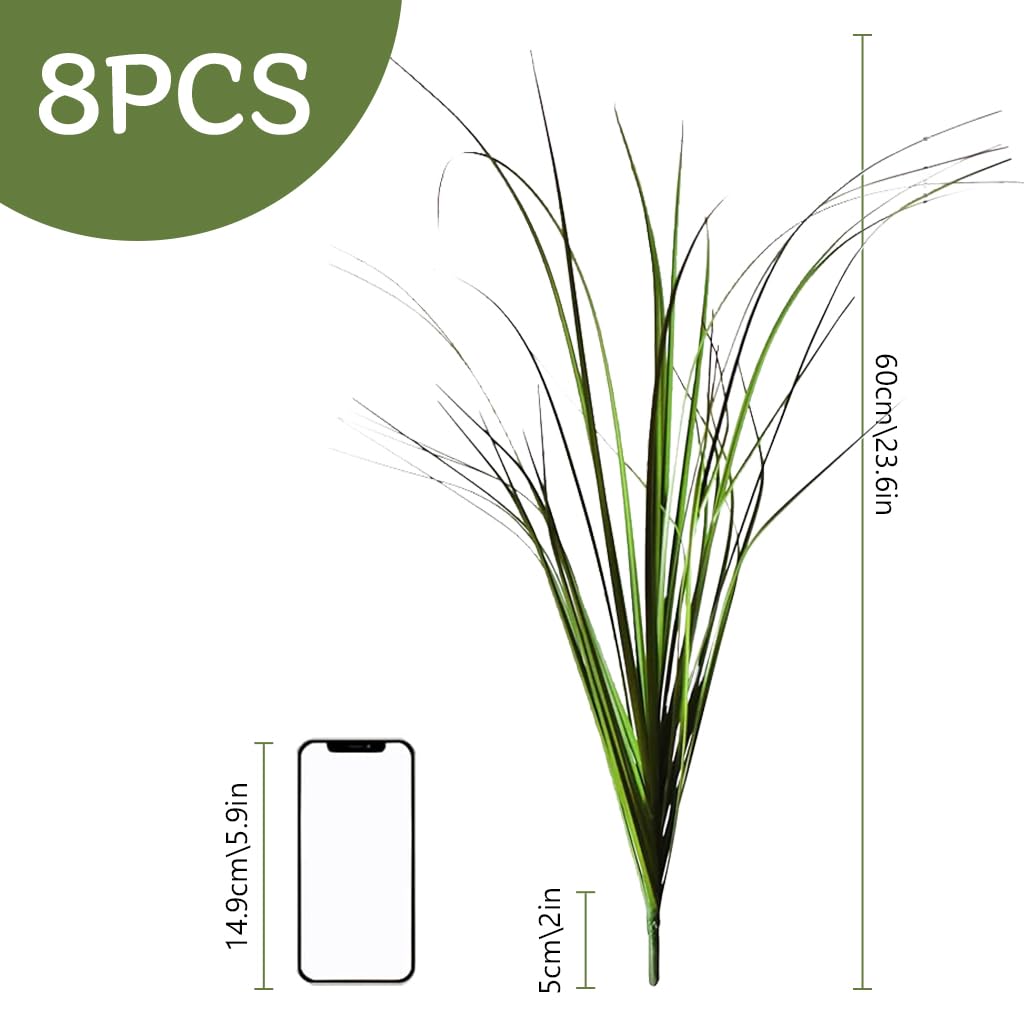 HASTHIP 8Pcs Artifical Green Weeds 23.6 inches Decorative Artifical Green Weeds Garden Plants Decoration Fake Plants House Decoration Home Decor