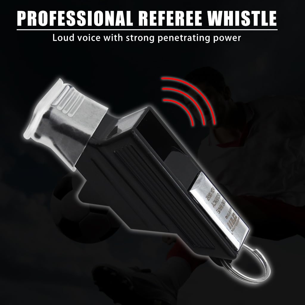 Proberos® Sports Whistle with Lanyard for Coach & Referee, High Pitch Sound, Ideal for Football, Boxing, Gym, Multi-Sport Coaching, Teachers, Training, Outdoor Activities (Black) Combo