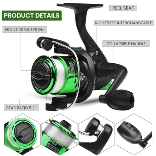 Proberos® 1.8M Telescopic Fishing Rod and Reel Combo Spinning Bait Kit with Lifelike Artificial Hooks Lures Suitable for Sea 3 PCS
