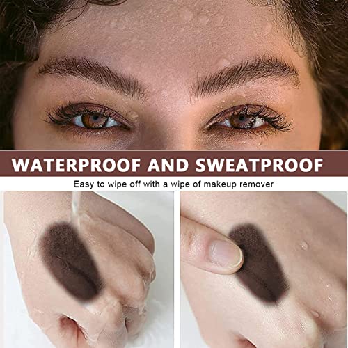 MAYCREATE Eyebrow Stamp Stencil Kit, One Step Eyebrow Stamp Waterproof Long Lasting, Eyebrow Stamp Makeup Tools, 10 Reusable Eyebrow Stencils Shape Thicker with 2 Eyebrow Pen Brushes(Dark Gray)