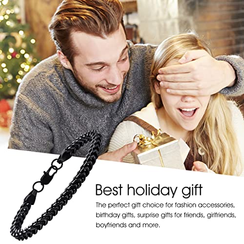 ZIBUYU Hand Bracelet for Men Stylish Stainless-Steel Bracelet for Men Chain Bracelet for Boys Curb Chain Fashion Bracelet Gift for Boys & Men, 8.2