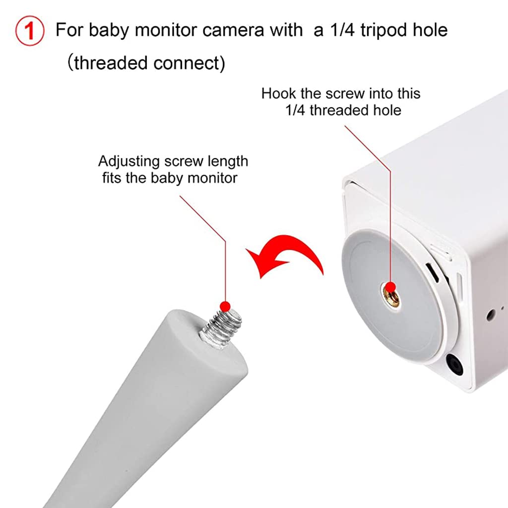 ZORBES Baby Monitor Mount Baby Monitor Holder Flexible Baby Camera Mount Compatible with Infant Optics DXR 8 & DXR-8 Pro and Most Other Baby Monitors, Attaches to Crib Cot Shelves