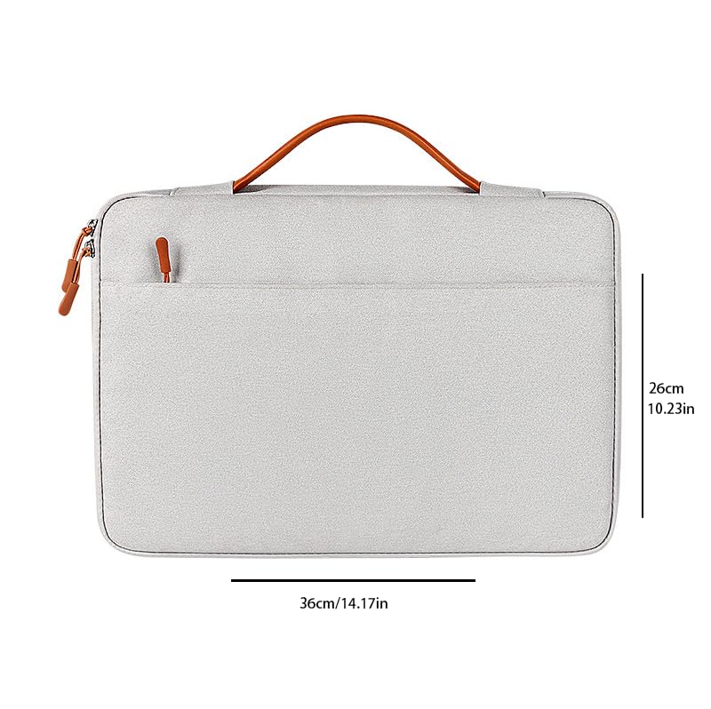 ZIBUYU Slim Laptop Bag Stylish Waterproof Messenger Laptop Bag for Men & Women Strong Handle Windows/MacBook Sling Laptop Bags for Office, Travel (Elegant Gray) - 13.3 inch